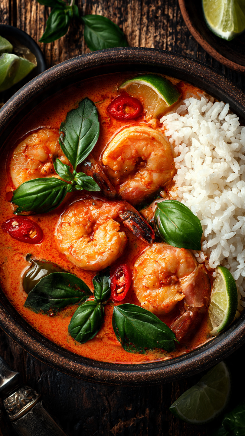 Thai Shrimp Curry With Coconut Rice