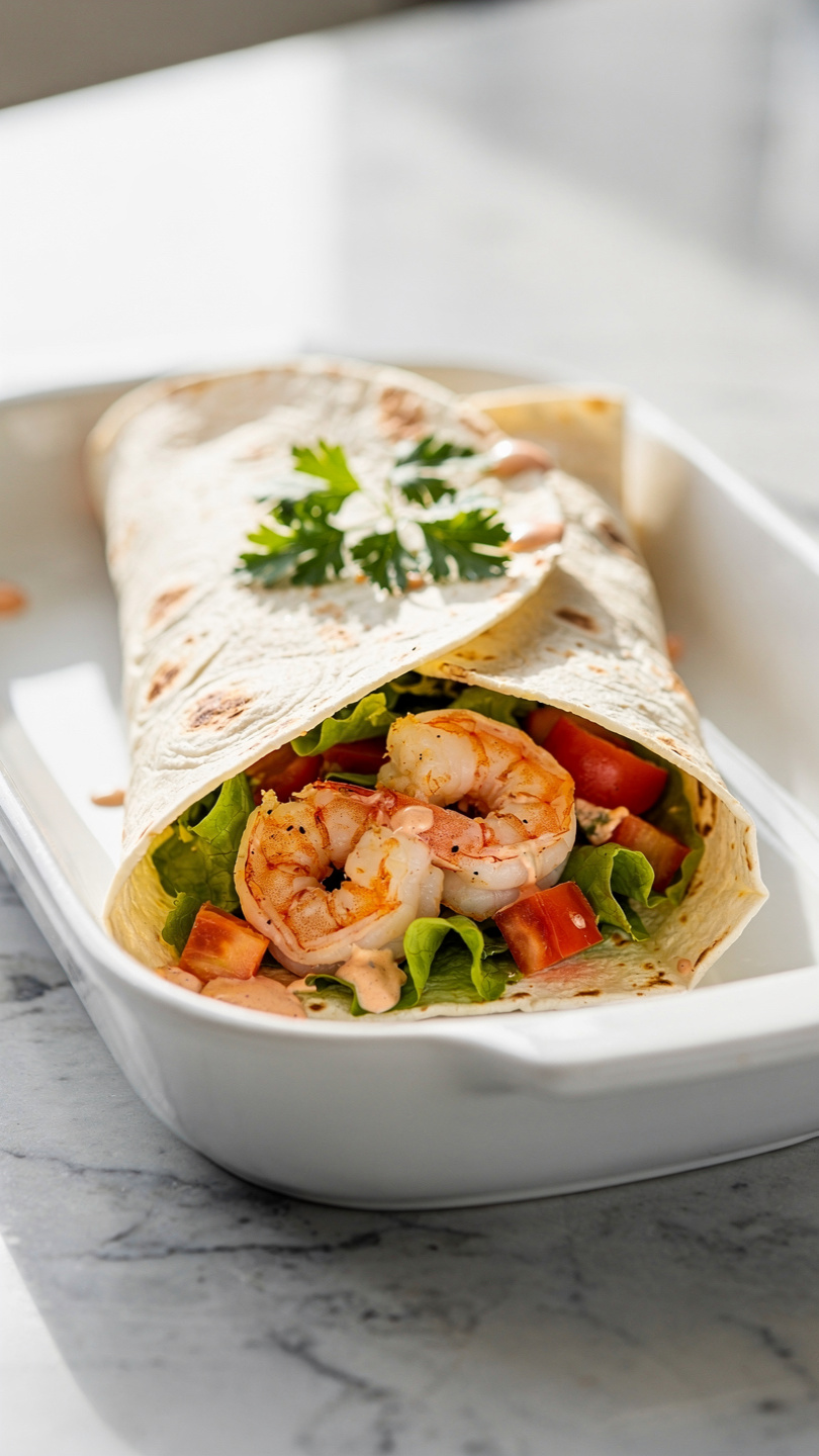 Shrimp Wraps with Caesar Sauce (Healthy Grilled Shrimp Meal)