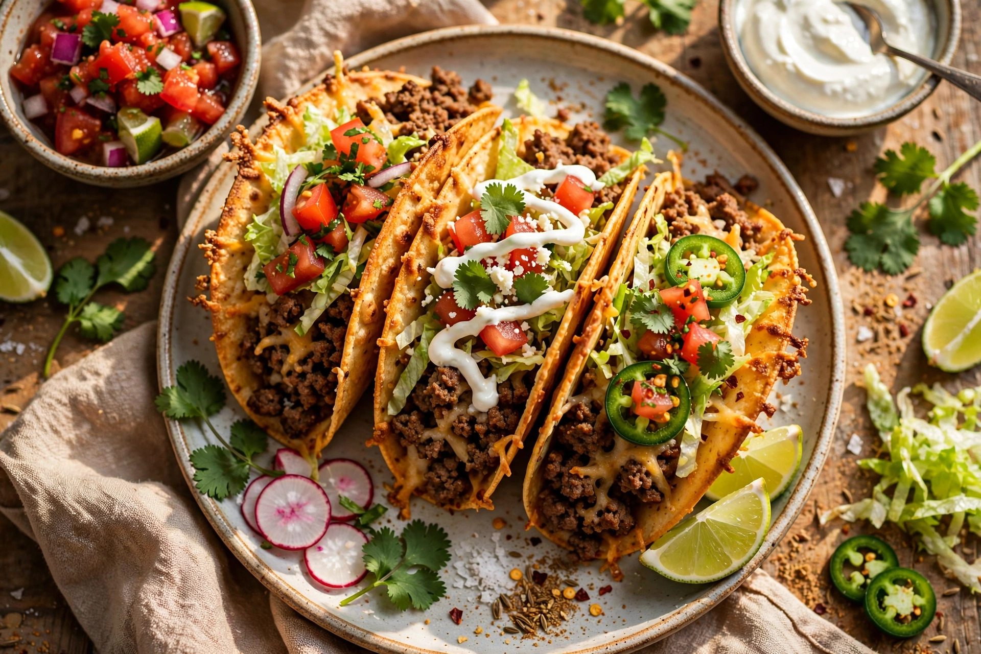 Crispy Baked Ground Beef Tacos