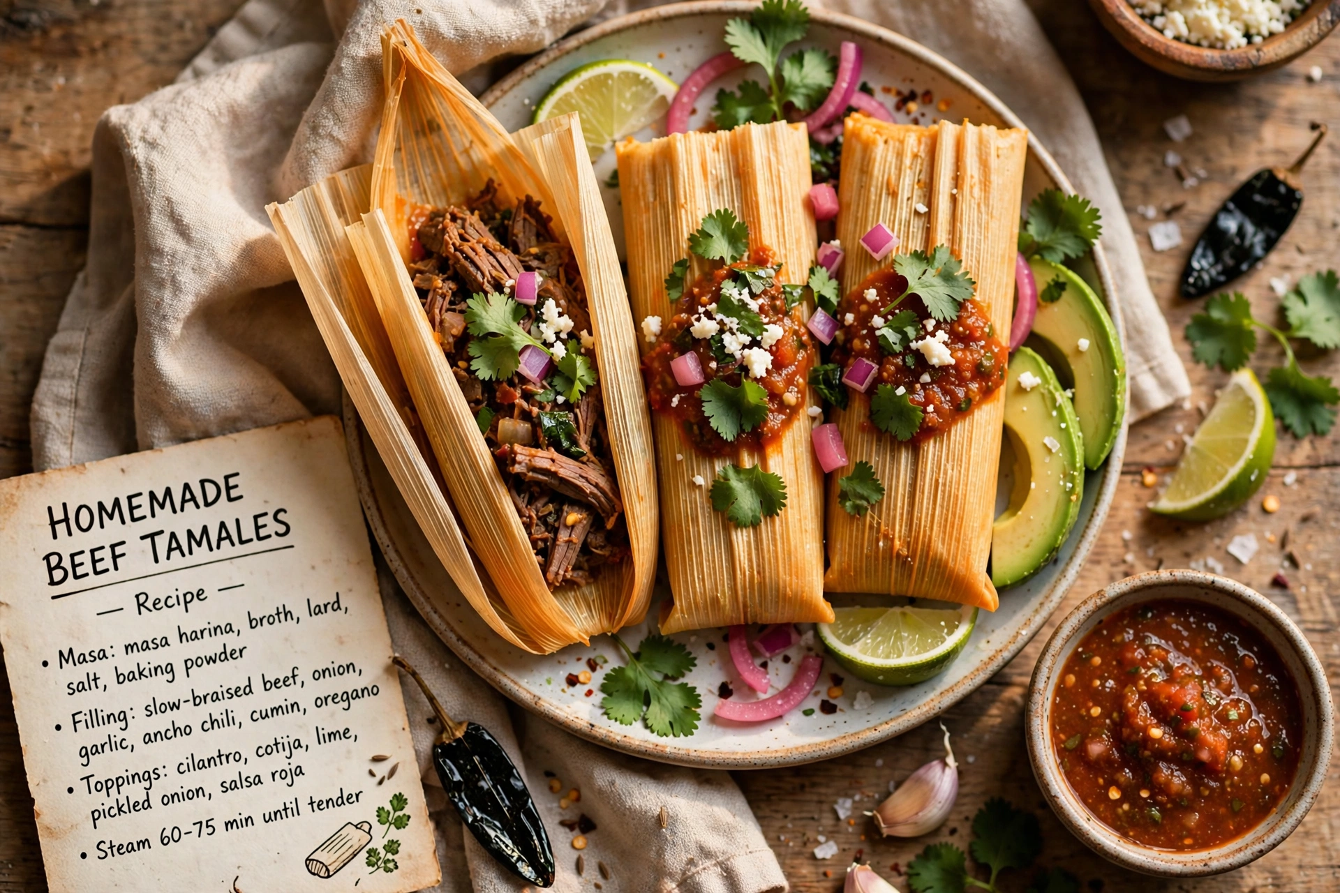 Homemade Beef Tamales