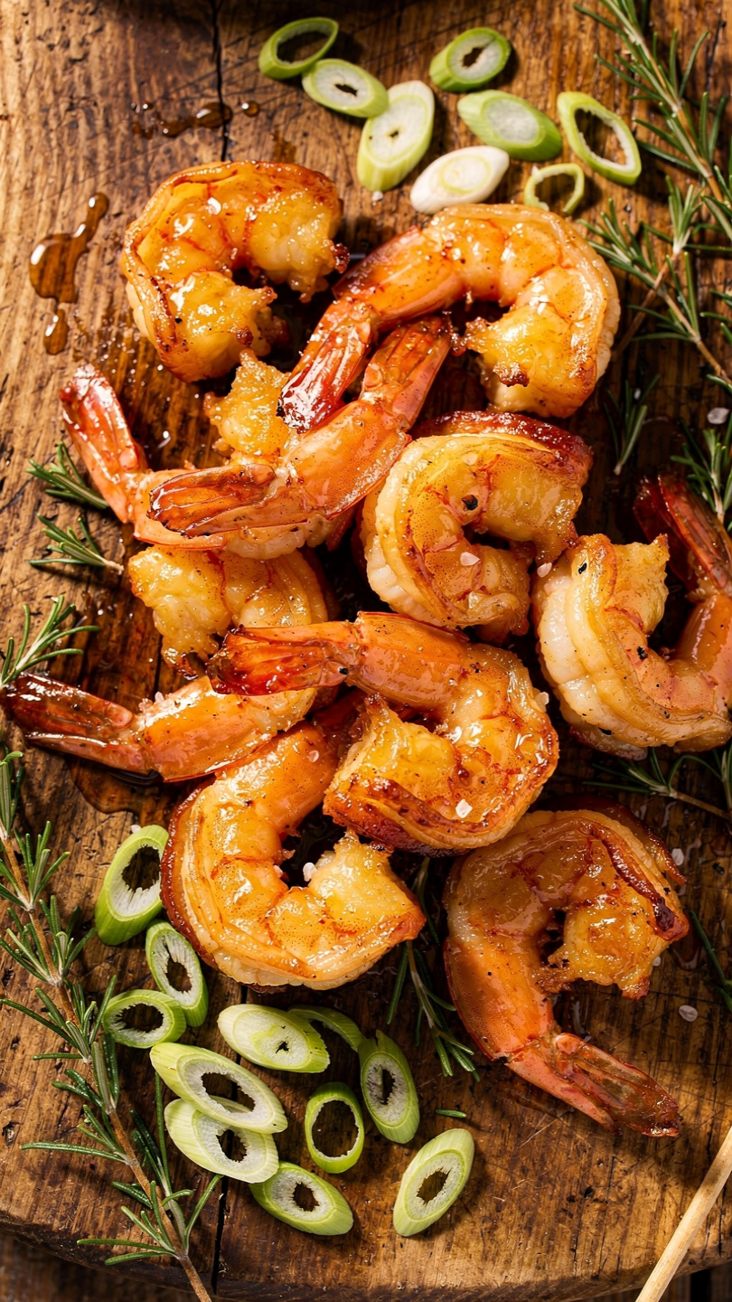 Honey Garlic Bacon Wrapped Shrimp