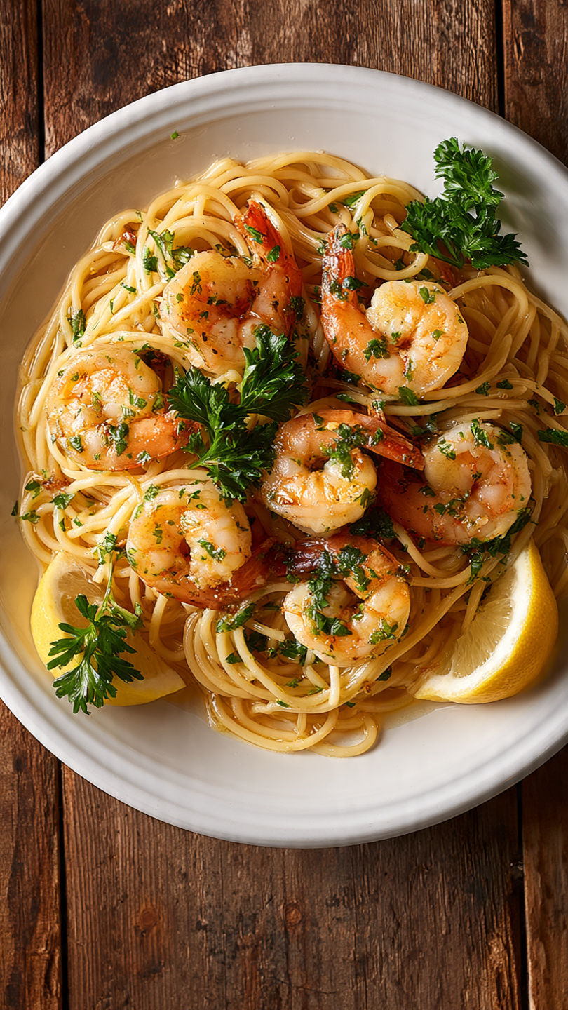 Instant Pot Spaghetti with Shrimp Scampi