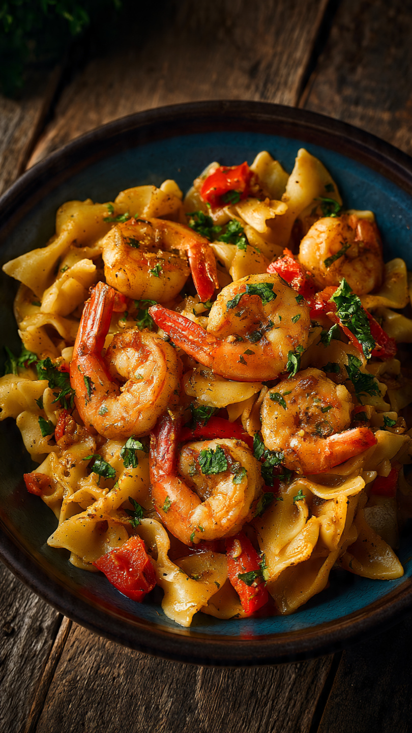 Jerk Shrimp Pasta with Creamy Coconut Sauce