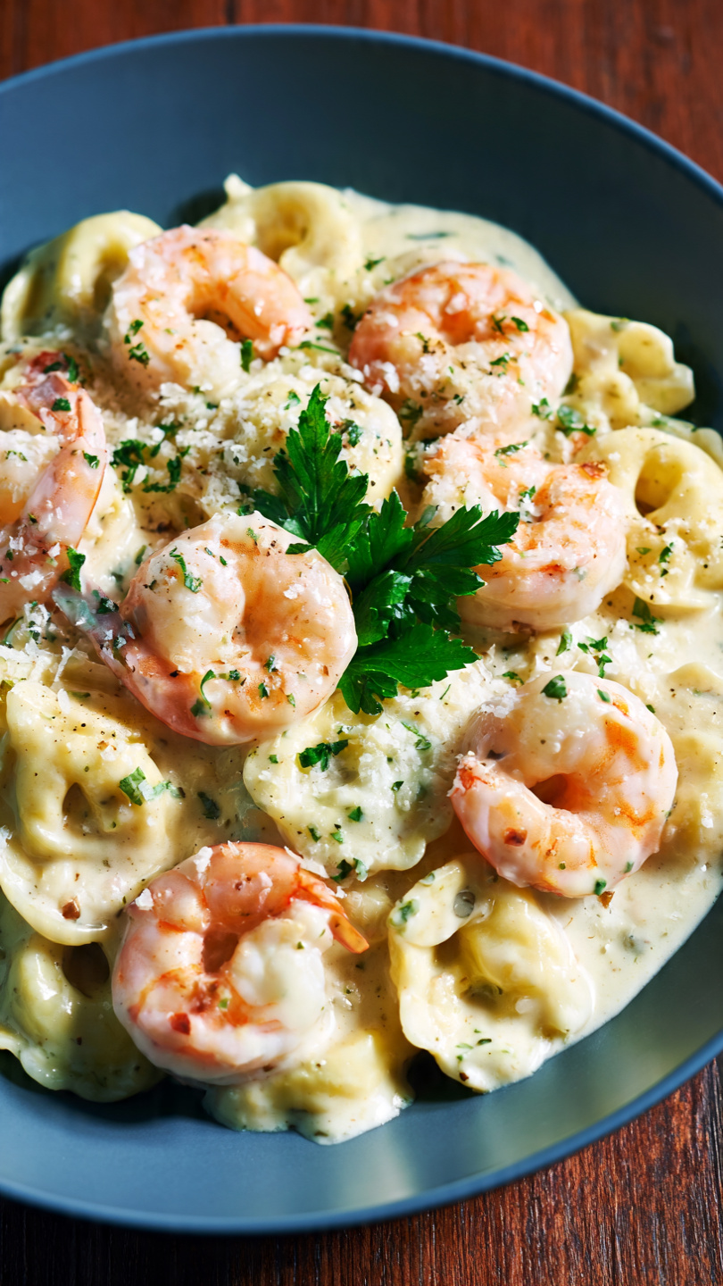 Shrimp Tortellini Alfredo